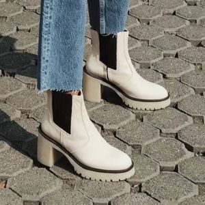 Free People James Chelsea Boot in White, Size 7.5